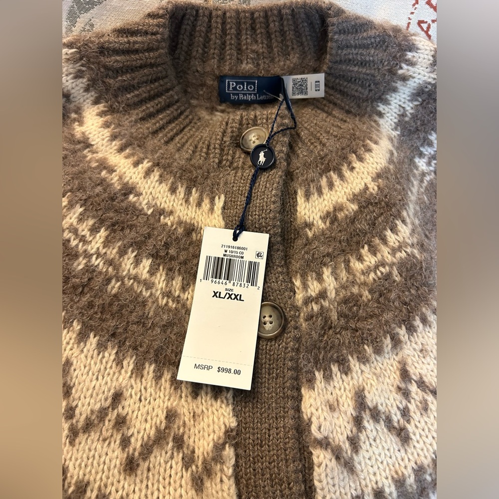 Fair Isle Wool-Blend Cape Cardigan
Polo Ralph Lauren New XL/XXL - Picture 6 of 7